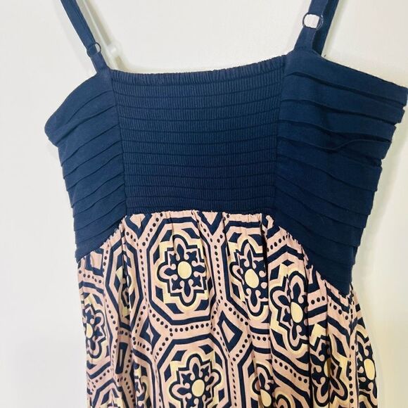 Lilka Anthropologie Maxi Dress Navy Blue Purple Pattern - Picture 9 of 10